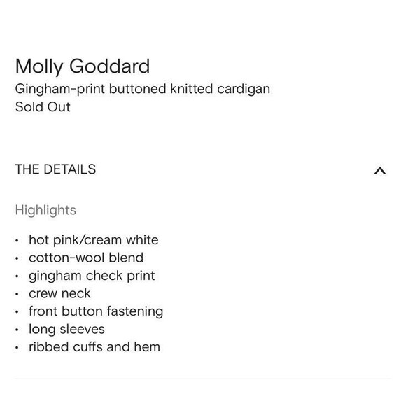 MOLLY GODDARD Red and White Checkered Cardigan - Picture 11 of 11